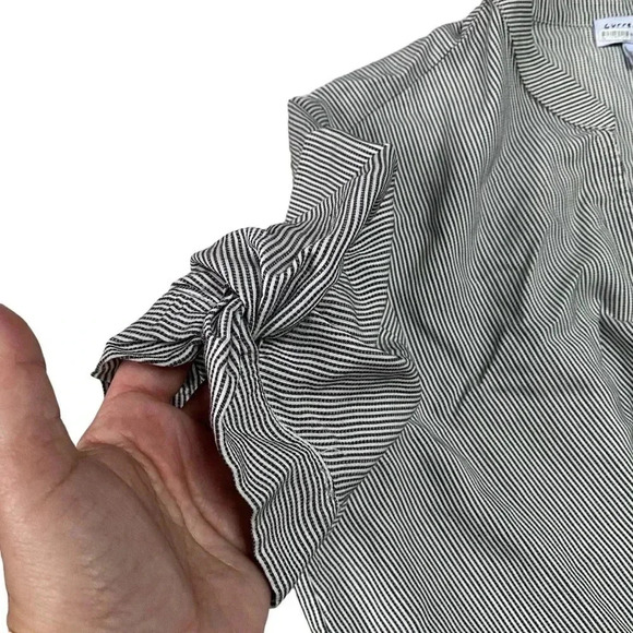 Anthropologie Current Air That’s A Wrap Striped Jumpsuit Ruched Tie Back Small - Picture 7 of 16